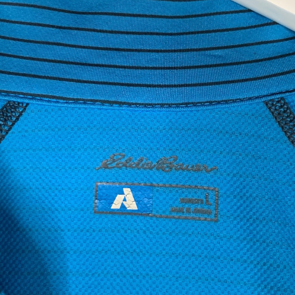 Eddie Bauer First Ascent FreeHeat Pro Blue Striped 1/4 Zip Baselayer Womens L‎ - Picture 4 of 12